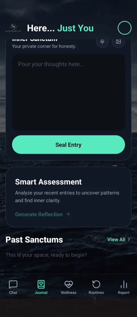 The Sanctum journal screen